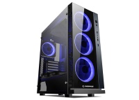 Rampage CARISMA-V1 4*12cm Mavi Ledli Fan Siyah 1*Usb3.0 2*Usb2.0 Cam Pencereli Oyuncu Kasa psu yok - 1